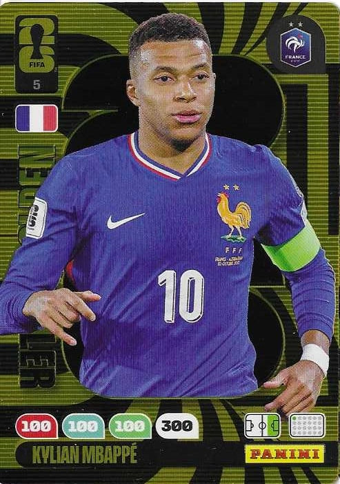 Collexstickers Panini Adrenalyn WK 2026 Golden Ballers trading cards laid out on a surface.