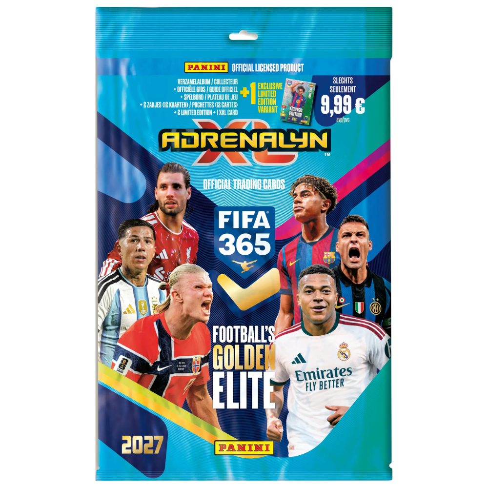 Collexstickers Panini Adrenalyn XL FIFA 365 2027 starter deal card set featuring football player cards and collectible stickers.