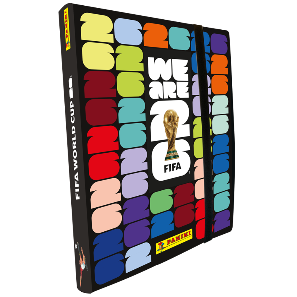 Collexstickers Panini World Cup Adrenalyn XL 2026 Deluxe Binder with team slots and vibrant World Cup graphics inside