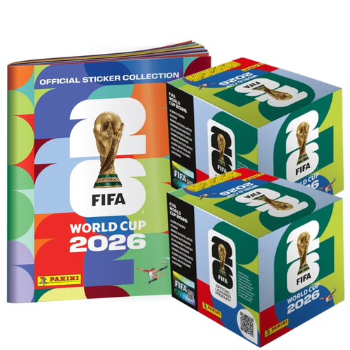 Collexstickers Panini World Cup 2026 sticker starter bundle in a softcover package, pre-order collection for football fans.