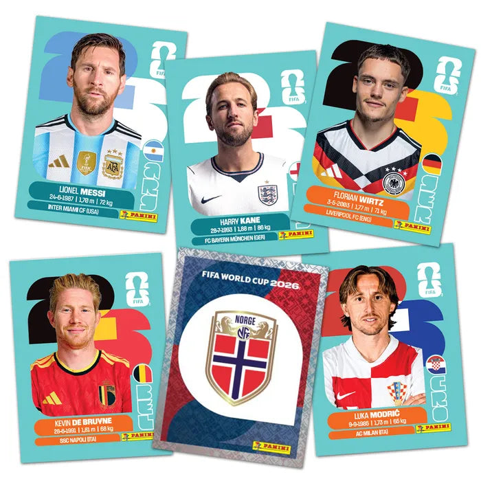 Collexstickers Panini World Cup 2026 sticker collection display with 50 packs, featuring official FIFA World Cup 2026 stickers.